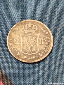 Münzen von Spanien: X- 2 REALES 1854 SEVILLA ISABEL II